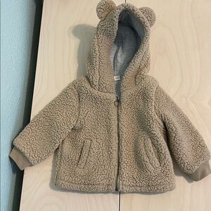 Tucker & Tate Tan Sherpa Hoodie with Bear Ears 9m